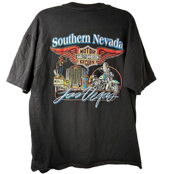 XL VTG Harley-Davidson Southern Las Vegas Eagle Motorcycle T-Shirt Black US Made - Picture 1 of 7